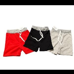 Kids' Trio Shorts Pack - Red, Black, and Gray
